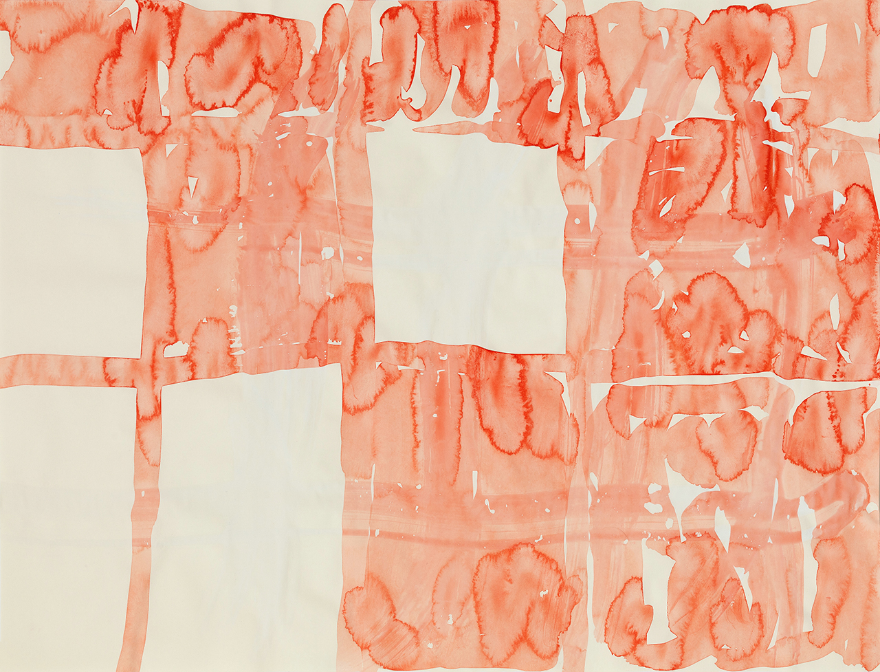 Kerstin Moersch, Zeichnung, o.T., 50 x 65 cm, Lithopone, Hasenleim, Aquarell, Gouache auf Papier, 2022